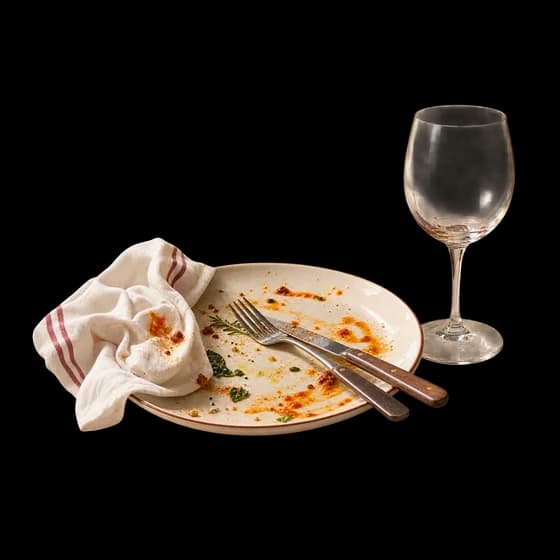 Une assiette vide après le repas